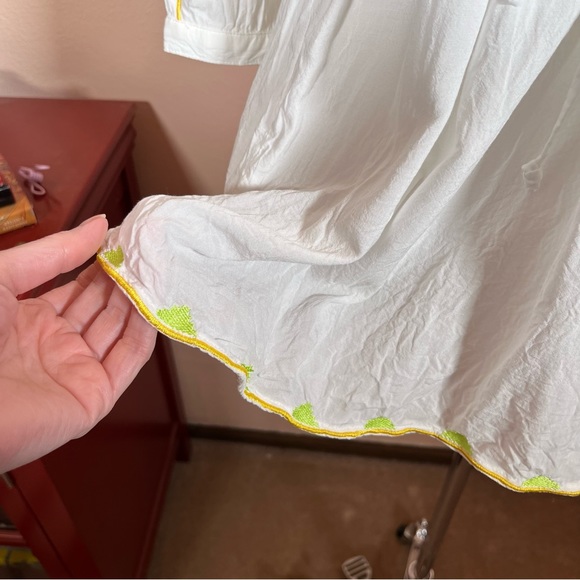 Shoshanna swim wear Bohemian embroidered Tie Waist mini Dress Cover up White 🎁 - Picture 13 of 16